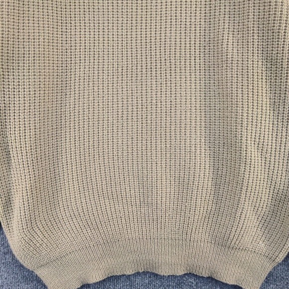 Improvise Men's Pullover Knit Sweater Tan Large Solid Long Sleeve Crew Neck - Picture 4 of 12